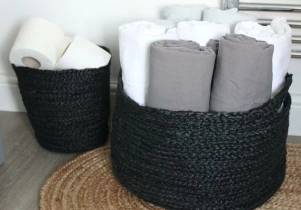 Chalk UK Jute Floor Baskets Black 4 Chalk UK Jute Floor Baskets Black