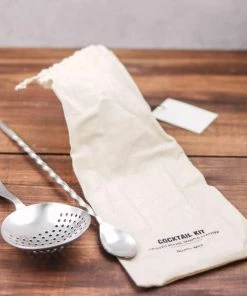 Nicolas Vahé Cocktail Kit Twisted Mixing Spoon And Strainer
