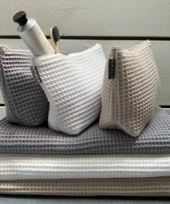 Chalk UK Medium Stone Waffle Wash Bag