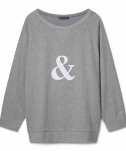 Chalk UK Ruby Ampersand Sweatshirt - Marl/ White Text