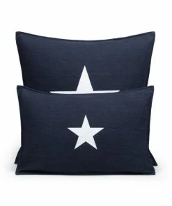 Chalk UK Navy Cushion - Natural Fibre: Star