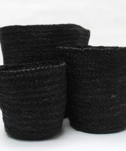 Chalk UK Black Jute Storage Basket Small