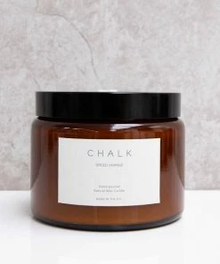 Chalk UK Natural Wax Candle 500 Ml Amber Jar Spiced Orange