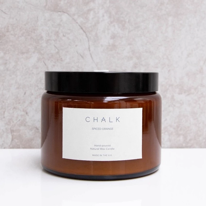 Chalk UK Natural Wax Candle 500 Ml Amber Jar Spiced Orange 3 Chalk UK Natural Wax Candle 500 Ml Amber Jar Spiced Orange