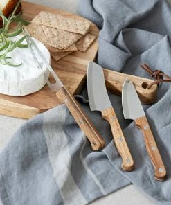 Nicolas Vahé Cheese Knives Set Of 3 In Gift Box, W. Acacia Wood Handles