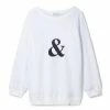 Chalk UK Nancy Ampersand Sweatshirt - White/ Dark Grey Text