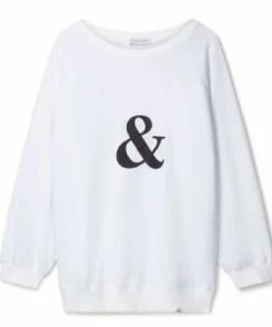 Chalk UK Nancy Ampersand Sweatshirt - White/ Dark Grey Text