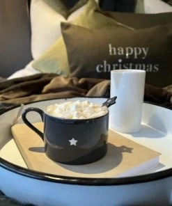 Chalk UK Charcoal & White Star Mug