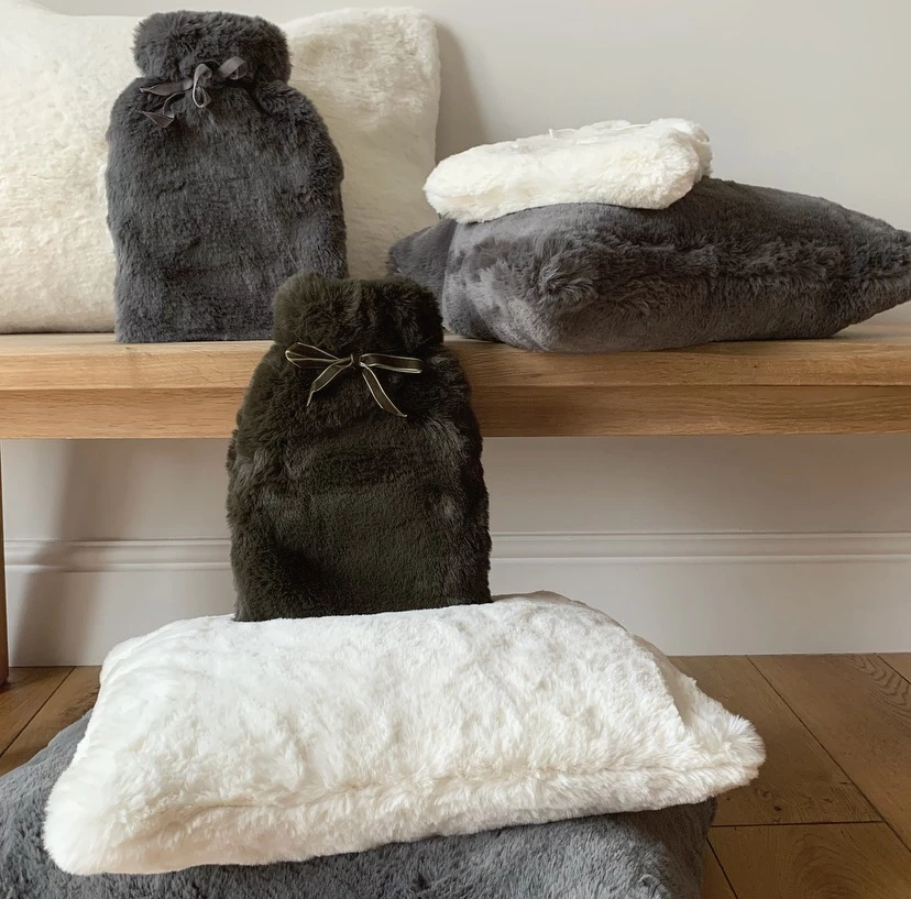 Chalk UK Dark Olive Faux Fur Hot Water Bottle 6 Chalk UK Dark Olive Faux Fur Hot Water Bottle