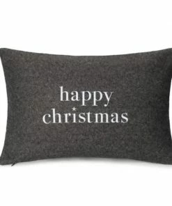Chalk UK Chalk - Happy Christmas Cushion - Dark Olive, White & Champagne Glitter