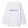 Chalk UK Nancy Weekend Sweatshirt - White/ Dark Grey Text 2 Chalk UK Nancy Weekend Sweatshirt - White/ Dark Grey Text