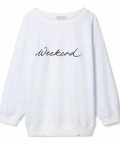 Chalk UK Nancy Weekend Sweatshirt - White/ Dark Grey Text