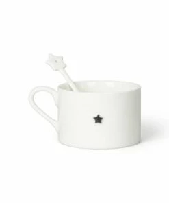 Chalk UK White Grey Star Mug