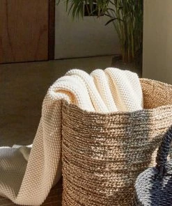 Chalk UK Cotton Knit Blanket - Cream 7 Chalk UK Cotton Knit Blanket - Cream