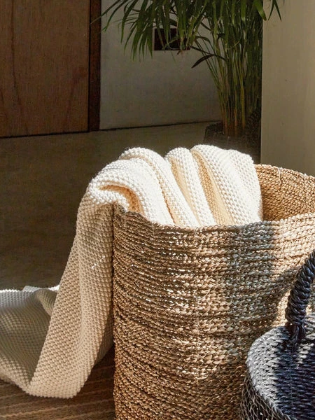 Chalk UK Cotton Knit Blanket - Cream 5 Chalk UK Cotton Knit Blanket - Cream