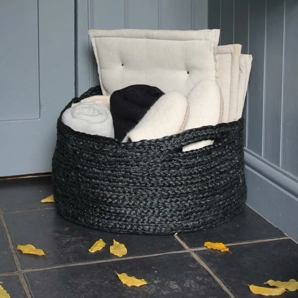 Chalk UK Jute Floor Baskets Black 5 Chalk UK Jute Floor Baskets Black