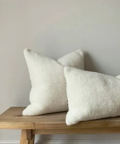 Chalk UK Off-White Sheepskin Square Cushion