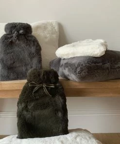 Chalk UK Dark Olive Faux Fur Hot Water Bottle 11 Chalk UK Dark Olive Faux Fur Hot Water Bottle