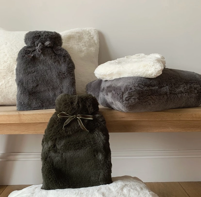 Chalk UK Dark Olive Faux Fur Hot Water Bottle 7 Chalk UK Dark Olive Faux Fur Hot Water Bottle