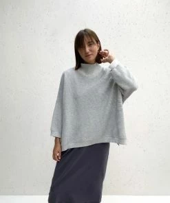 Chalk UK Vicki Cotton Jumper Silver Grey