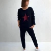 Chalk UK Robyn Top- Black With Giant Gold Star