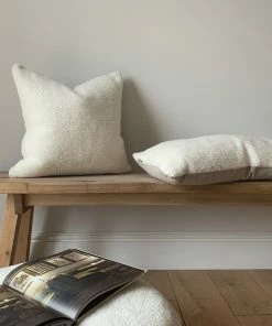 Chalk UK Off-White Sheepskin Long Rectangular Cushion